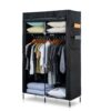 Herzberg Φορητή Υφασμάτινη Ντουλάπα Μαύρη HG-8012-BLK