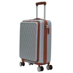Herzberg Βαλίτσα Καμπίνας – Χειραποσκευή Trolley Γκρι HG-8064SLV