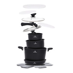 HomeVero 13pcs Carbon Steel Cookware Set Black HV-1013B - Image 7