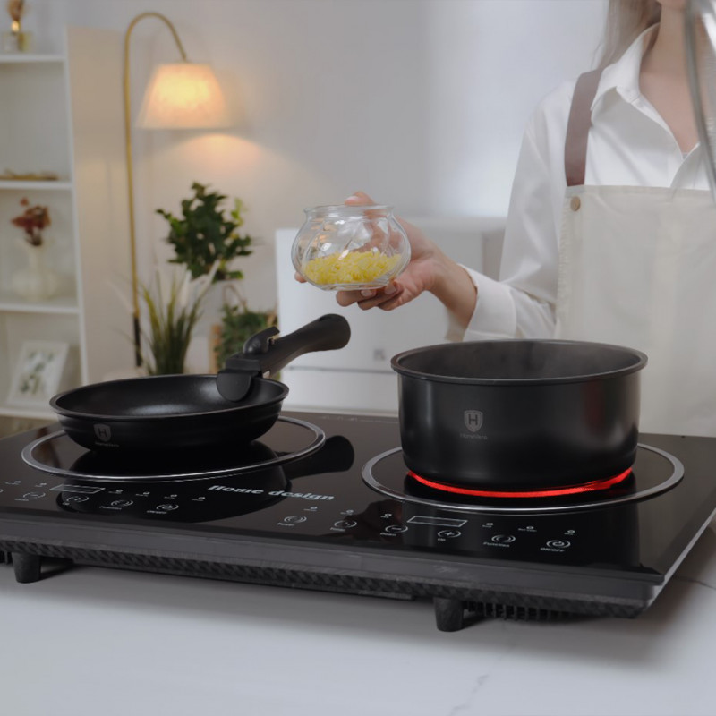 HomeVero 13pcs Carbon Steel Cookware Set Black HV-1013B - Image 5