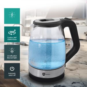 Γυάλινος βραστήρας νερού 1.7L 2200W Max HomeVero HV-GK1.7 - Image 2