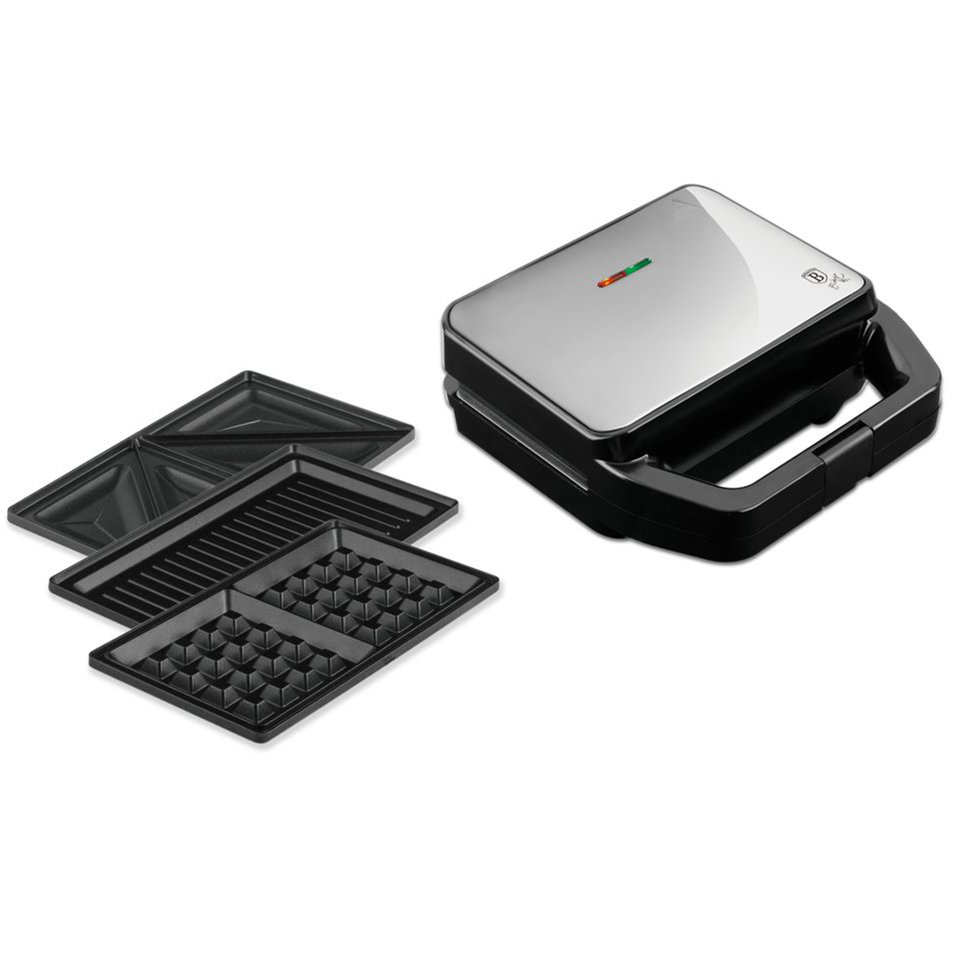 Berlinger Haus Τοστιέρα-Γκριλιέρα-Βαφλιέρα XL 3 σε 1 800W Black Vantage Collection LP-KL-152P
