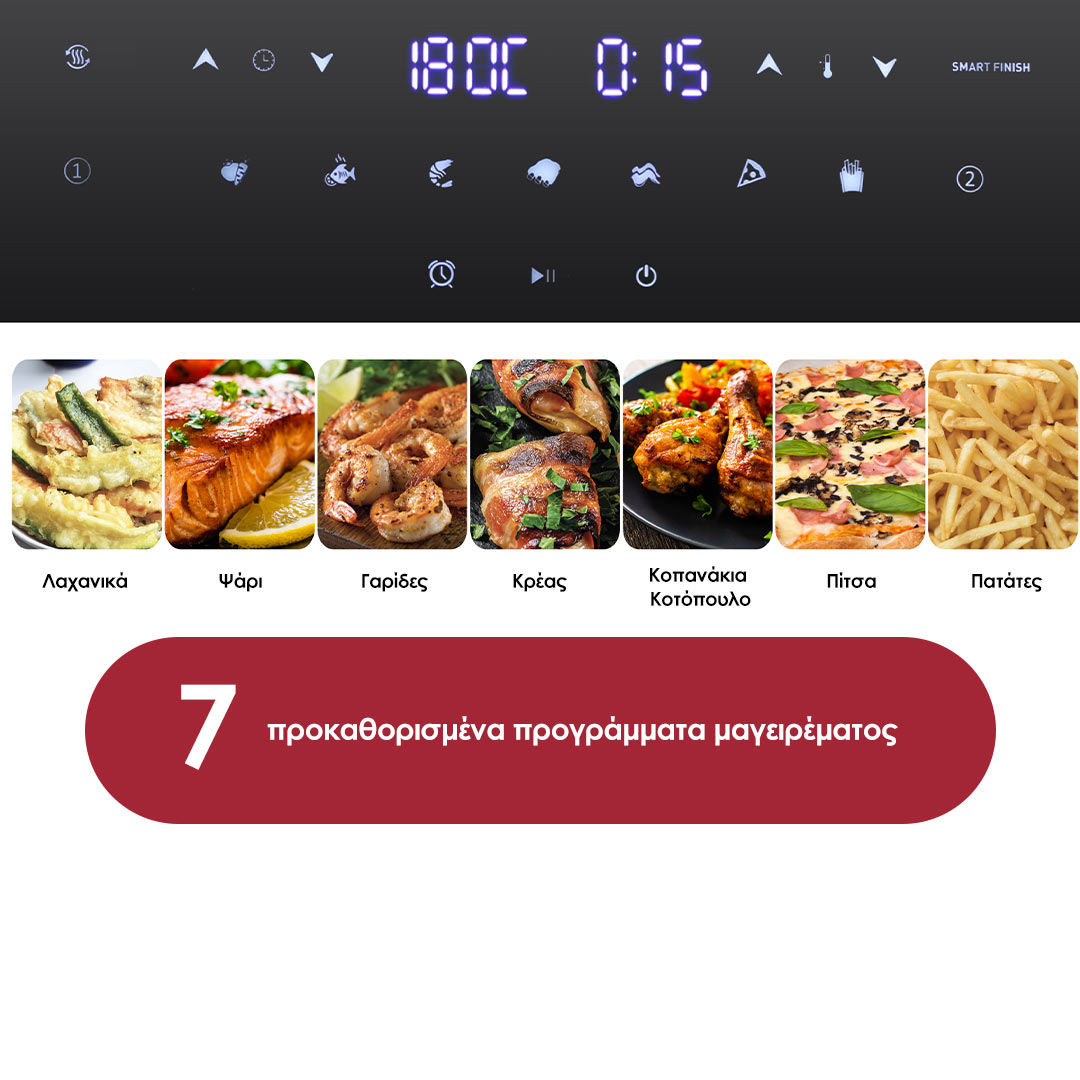 Beper Ψηφιακή Φριτέζα Αέρος με διπλό καλάθι 9Lt, για Υγιεινό Μαγείρεμα Χωρίς Λάδι 1700W P101FRI090 - Image 7