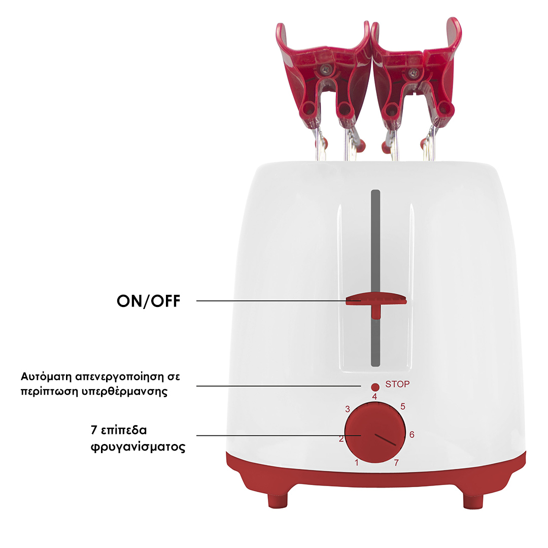 Beper Φρυγανιέρα 750W με 2 θέσεις φρυγανίσματος P101TOS100 - Image 2