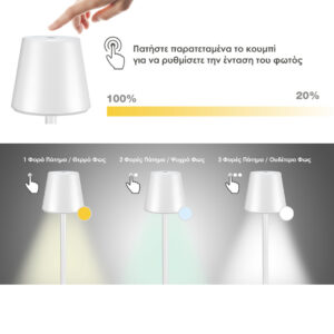 Beper Επιτραπέζιο Επαναφορτιζόμενο Φωτιστικό LED P201UTP102 - Image 2