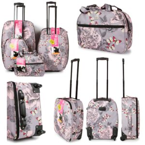 SUNRISE BAGS ΒΑΛΙΤΣΑ ΧΕΙΡΑΠΟΣΚΕΥΗ ΥΦΑΣΜΑΤΙΝΗ 21 λίτρα 47cm Pink Butterfly 2092N-18-PK - Image 2