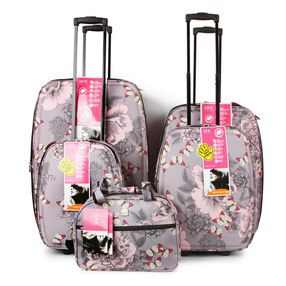 SUNRISE BAGS ΒΑΛΙΤΣΑ ΧΕΙΡΑΠΟΣΚΕΥΗ ΥΦΑΣΜΑΤΙΝΗ 21 λίτρα 47cm Pink Butterfly 2092N-18-PK - Image 8