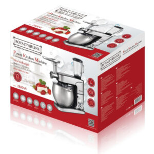 Επιτραπέζιο Μίξερ - Κουζινομηχανή 3 σε 1 2800W Royalty Line RL-PKM2800BG-SLV - Image 2