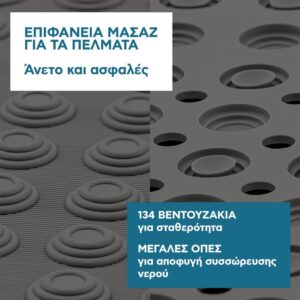 Tatkraft Αντιολισθητικό πατάκι μπάνιου σε μαύρο χρώμα 60 x 60 cm T11274 - Image 2