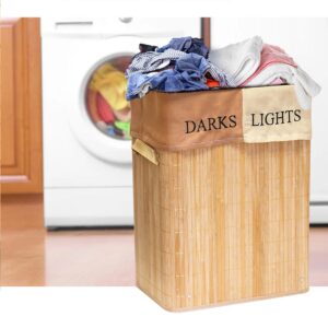 Tatkraft Καλάθι διαχωρισμού απλύτων από μπαμπού 60L T11380/1 - Image 2