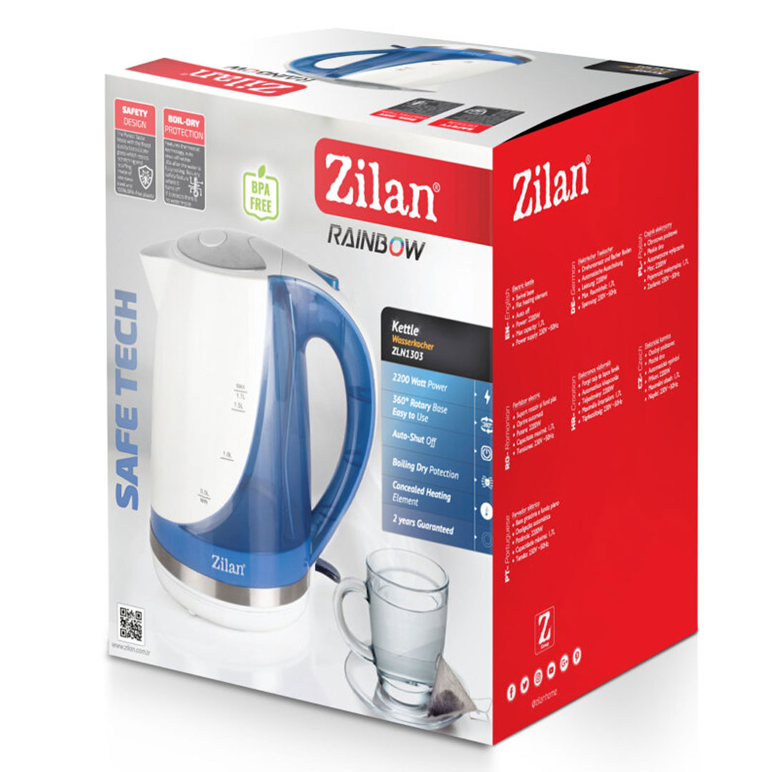 Zilan Ηλεκτρικός Βραστήρας νερού 1.7L 2200W σε μπλε χρώμα ZLN1303 - Image 7