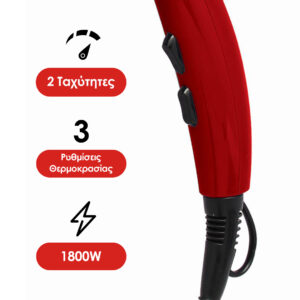 Zilan Σεσουάρ μαλλιών 1800W Κόκκινο ZLN8984 - Image 2